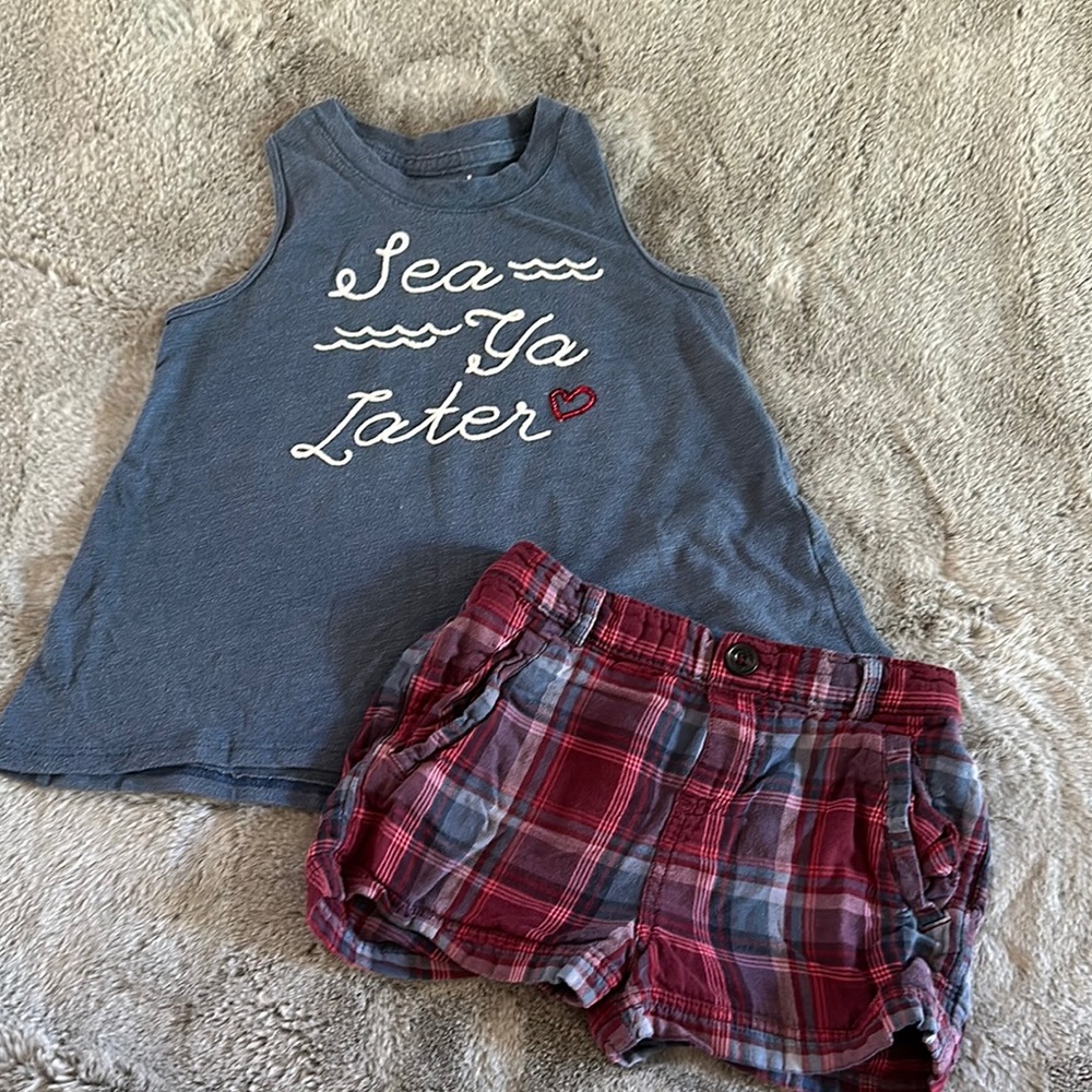 Abercrombie Kids tank and Plaid Shorts Set